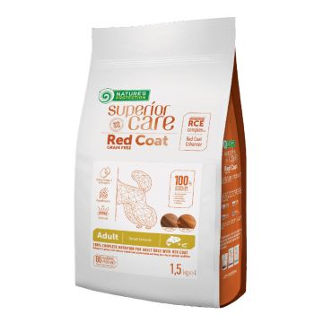 Nature's protection superior care dog red coat grain free salmon adult small breed 1,5 kg