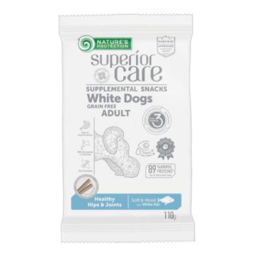 Nature's protection superior care dog snack white adult healthy hips&joints grain free white fish 110 g