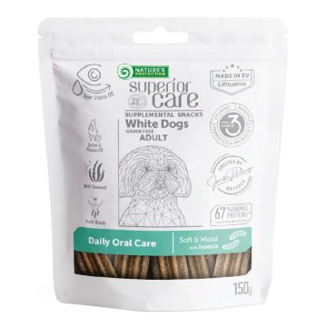 Nature's protection superior care dog snack white grain free daily oral care insect adult all breed 150 g
