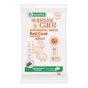 Nature's protection superior care dog snack red coat hypo oral care grain free salmon 150 g