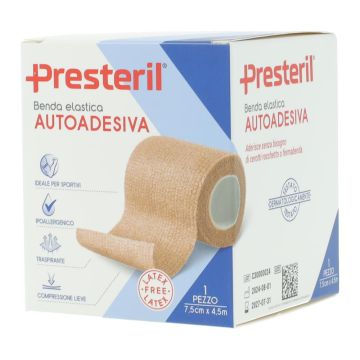 Benda elastica autoadesiva latex free presteril cm 7,5x4,5 m tesi skin