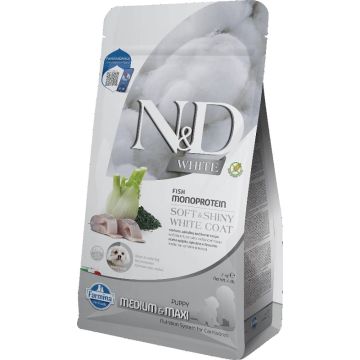 N&d white dog seabass spirulina fennel puppy med max 2 kg