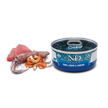 N&D Cat Ocean Sea Bass & Squid Shrimps 80 G