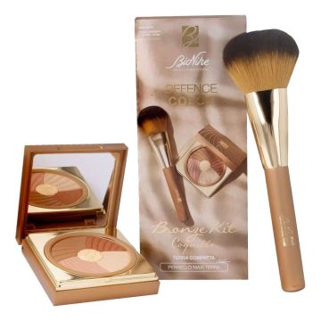 Defence color bronze kit 2025 terra compatta 211 coquille + pennello maxi terra