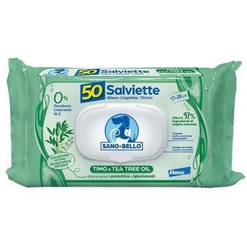Sano e bello salviette detergenti timo & tea tree oil 50 pezzi