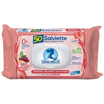 Sano e bello salviette detergenti zenzero incenso & uva rossa 50 pezzi