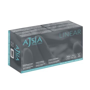 Guanto monouso in nitrile senza polvere ajsia linear blu violaceo small 100 pezzi