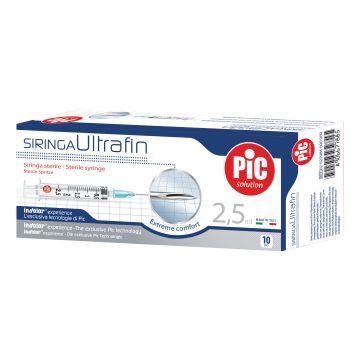 Siringa ultrafin 2,5 ml gauge 23 1/4 10 pezzi