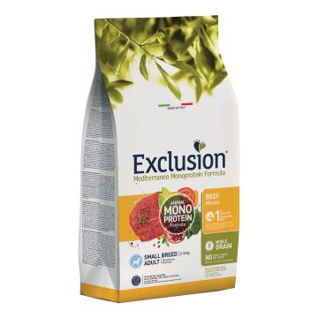 Exclusion mediterraneo monoprotein noble grain adult beef small 7 kg