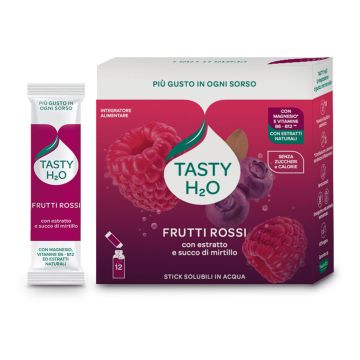 Tasty h2o frutti rossi 12 stick da 2,5 g