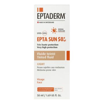 Epta sun spf50+ fluido colorato chiaro 50 ml