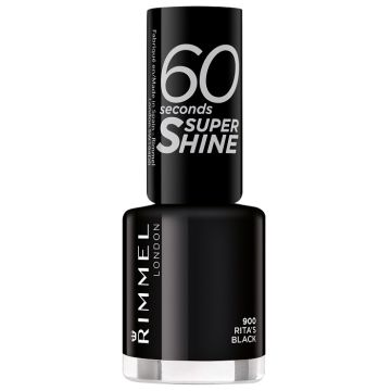 Rimmel smalto 60 seconds super shine 900 rita's black 8 ml