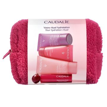 Caudalie trousse inverno 2025 vinohydra gel detergente 30 ml + vinohydra crema idratazione intensa 15 ml + the des vignes corpo 30 ml + balsamo labbra colorato 4,5 g