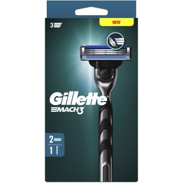 Gillette mach3 rasoio standard + 2 ricariche lamette