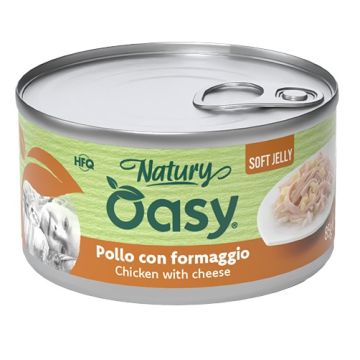 Oasy wet cat natury soft jelly pollo con formaggio lattina 85 g