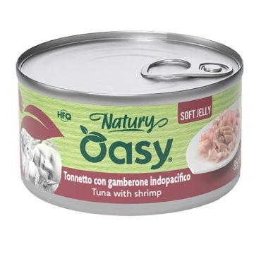 Oasy wet cat natury soft jelly tonnetto con gamberone lattina 85 g