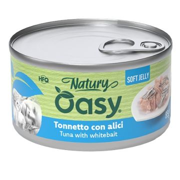Oasy wet cat natury soft jelly tonnetto con alici lattina 85 g
