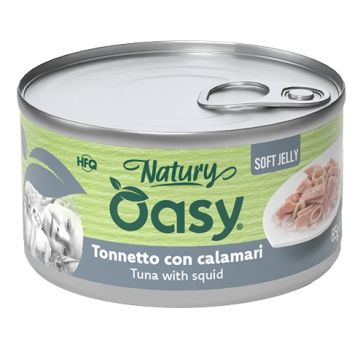 Oasy wet cat natury soft jelly tonnetto con calamari lattina 85 g