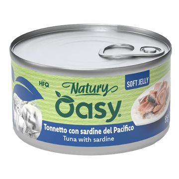 Oasy wet cat natury soft jelly tonnetto con sardine lattina 85 g