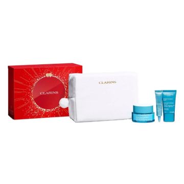 Clarins value set hydra xmas 25 hydra-essentiel day cream 50 ml + hydra-essentiel night cream 15 ml + total eye gel 7 ml + large pouch