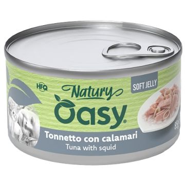 Oasy wet cat natury soft jelly tonnetto con calamari lattina 150 g