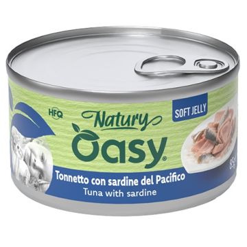 Oasy wet cat natury soft jelly tonnetto con sardine lattina 150 g