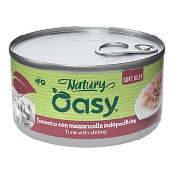 Oasy wet cat natury soft jelly tonnetto con mazzancolle lattina 150 g