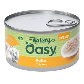 Oasy wet cat natury soft jelly pollo lattina 150 g
