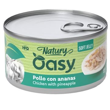 Oasy wet cat natury soft jelly pollo con ananas lattina 150 g