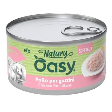 Oasy wet cat natury soft jelly pollo per gattini lattina 150 g