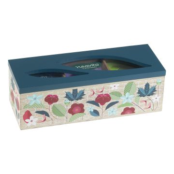Neavita Cofanetto Legno Azzurro con Tisane Assortite 15 Filtri BIO