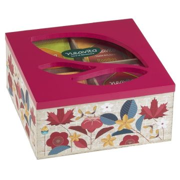 Neavita Cofanetto Legno Fucsia con Tisane Assortite 20 Filtri BIO