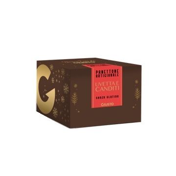 Giusto senza glutine panettone artigianale con uvetta e canditi di arancia 600 g