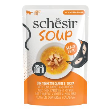 Schesir cat soup con tonnetto carote e zucca 40 g Schesir cat soup con tonnetto carote e zucca 40 g