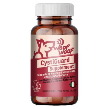 Woof woof wellness cystiguard supplement sistema urinario cani e gatti 75 compresse