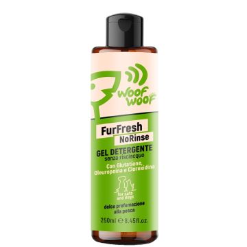Woof woof wellness furfresh norinse shampoo gel senza risciacquo 250 ml