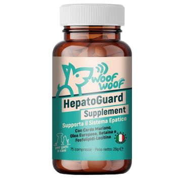 Woof woof wellness hepatoguard supplement fegato cani e gatti 75 compresse