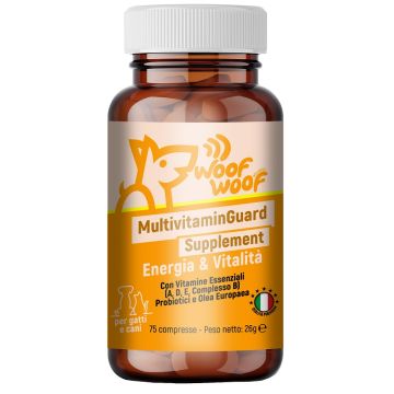 Woof woof wellness multivitaminguard energia cani e gatti 75 compresse