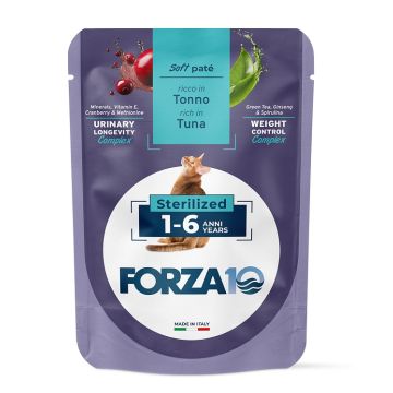 Forza 10 maintenance cat adult 1-6 anni sterilized tonno wet pate' 80 g