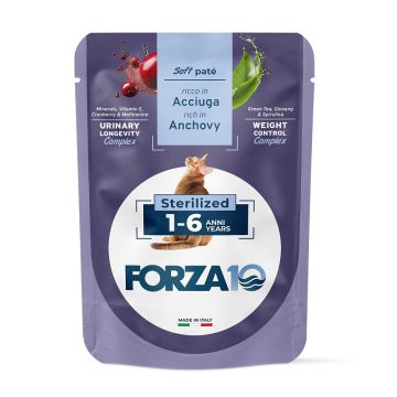 Forza 10 maintenance cat adult 1-6 anni sterilized acciughe wet pate' 80 g