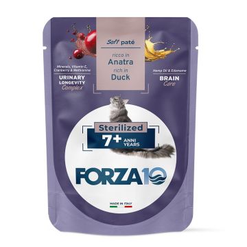 Forza 10 maintenance cat adult 7+ anni sterilized anatra wet pate' '80 g