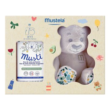 Mustela Mustì Cofanetto Regalo Acqua Profumata 50 ml + Orsetto di Peluche