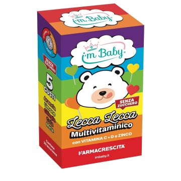 Imbaby lecca lecca multivitaminico + vitamina c d + zinco 20 pezzi