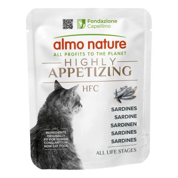 Hfc highly appetizing cat 50 g pouch sardine