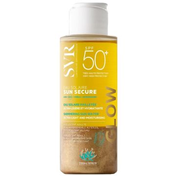 Sun secure eau solaire glow spf50+ acqua solare brillantini ultra leggera e idratante 100 ml