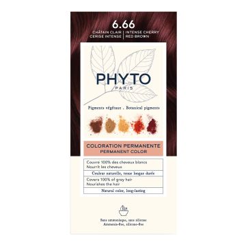 Color kit phytocolor 6,66 castano intenso rosso ciliegia 1 latte rivelatore 50 ml + 1 crema colorante 50 ml + 1 maschera prolunga colore 10 ml + 1 paio di guanti