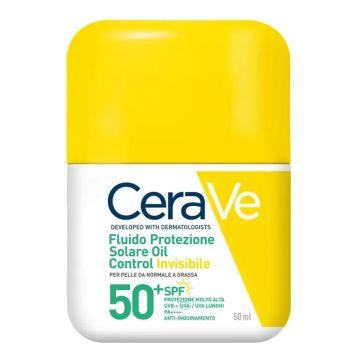 Cerave fluido protezione solare oil control invisibile spf50+ 50 ml