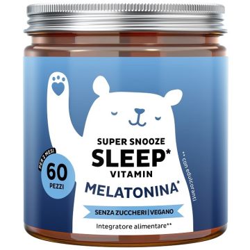 Bears with benefits super snooze sleep vitamin con melatonina 60 caramelle gommose con edulcoranti senza zuccheri