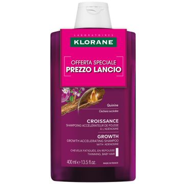Klorane shampoo chinina crescita 400 ml prezzo lancio