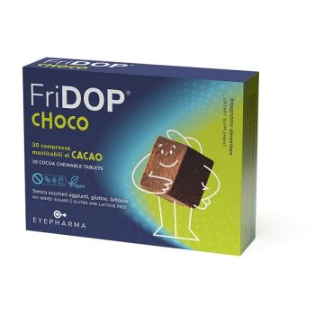 Fridop choco 30 compresse masticabili cacao con edulcoranti senza zuccheri aggiunti senza glutine senza lattosio